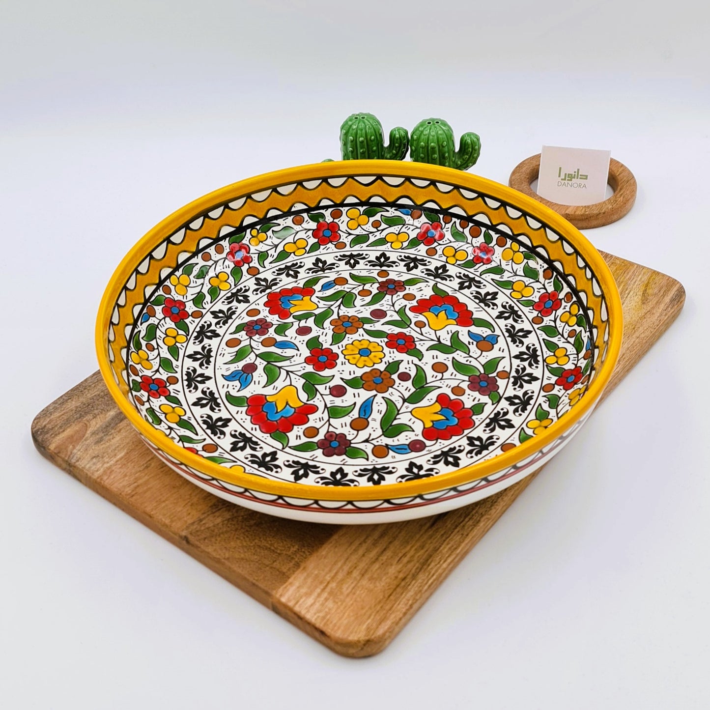 Yellow Floral Serving Platter