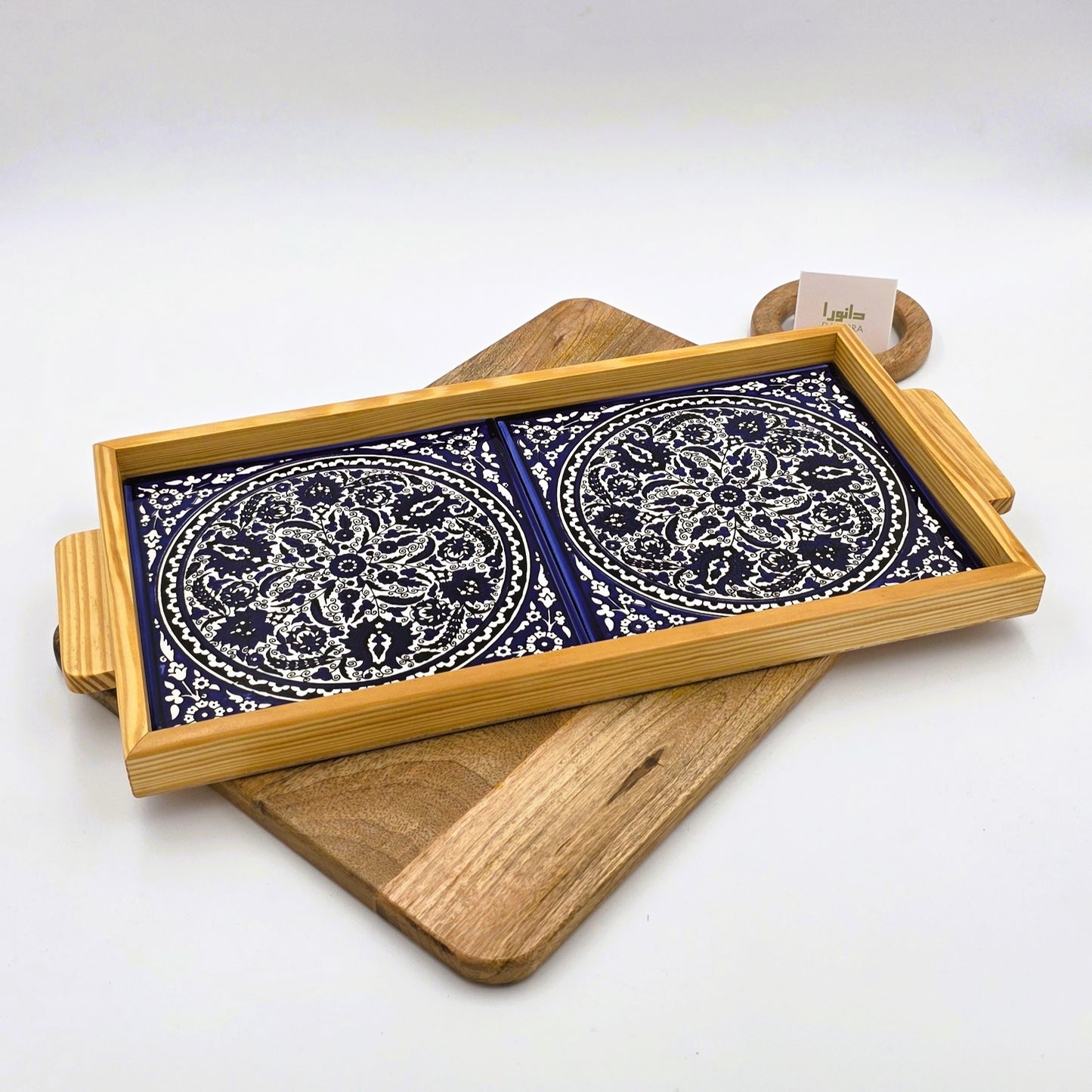 Wood-Framed Sabla Pattern Tray