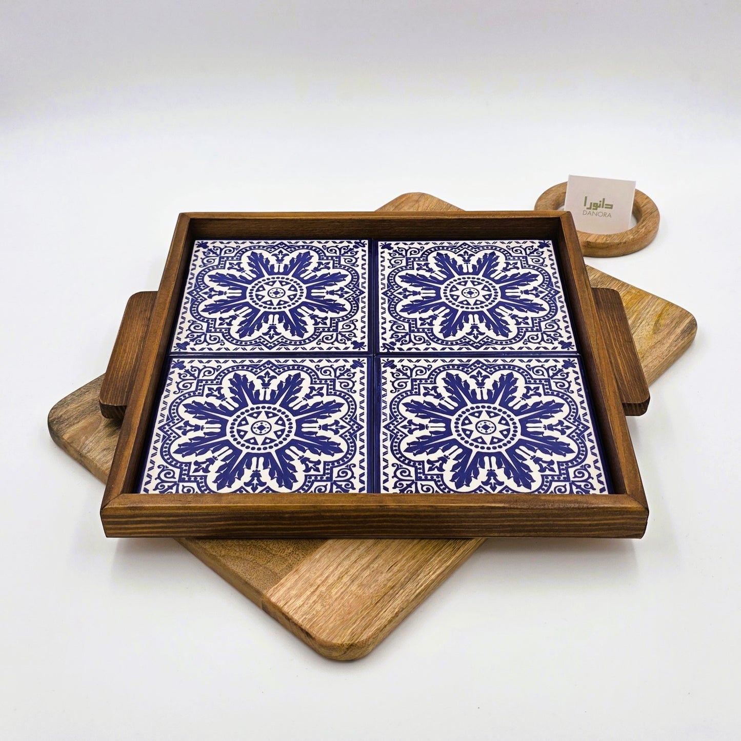 Wood-Framed Palestinian Pattern Tray