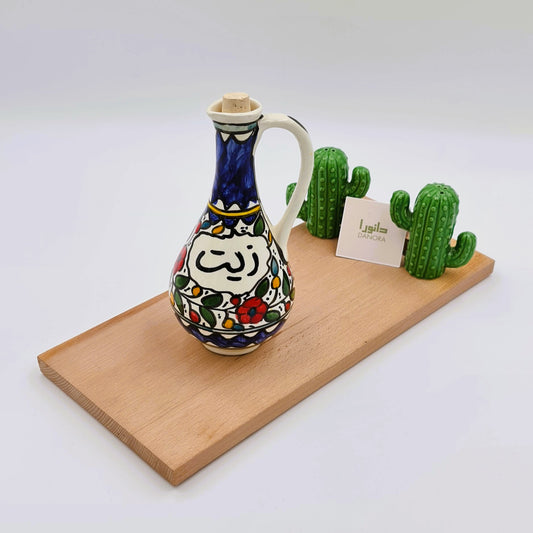 Multicolor Floral Long Olive Oil Dispenser