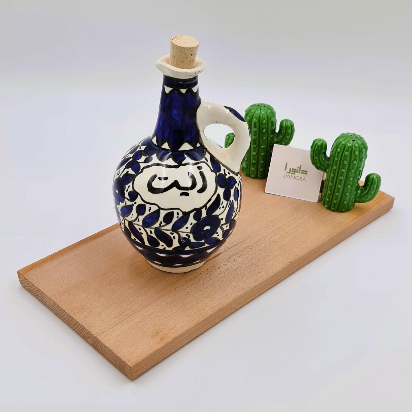 Blue Floral Olive Oil Dispenser