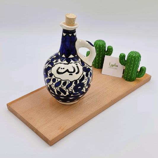 Blue Floral Olive Oil Dispenser