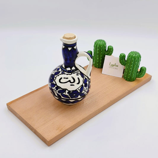 Blue Floral Roly-poly Olive Oil Dispenser